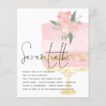 Flyer PAPER | Pink Gold Birthday Cake 70th Party Invite<br><div class="desc">A great value PAPER (not card) alternative WITHOUT ENVELOPES at SMALLER size 4.5” x 5.6” and at a budget price. (Standard A6 envelopes are the nearest size to fit) The header Seventieth is in an elegant set handwritten style with the details beneath aligned to the left, and partially overlaid onto...</div>