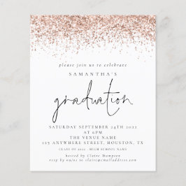 Flyer PAPER Rose Gold Glitter Graduation Invite