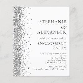 Flyer PAPER | Silver Glitter Engagement Party Invite