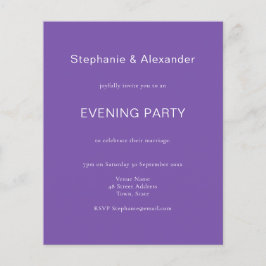 Flyer PAPER Simple Purple Evening Party Invite