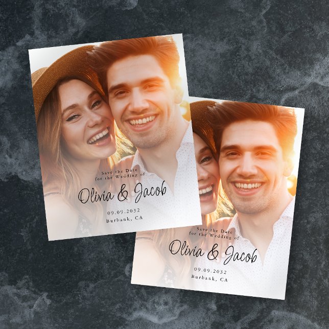 Flyer PAPER Simple Script Photo Weding the Date (Casamen (Criador carregado)