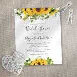 Flyer PAPER Sunflower Bridal Shower Brunch Invitation<br><div class="desc">Invite friends and family to honor the bride-to-be with this affordable Bridal Brunch invitation featuring a bouquet of sunflowers. Are you trying to organize an event on a strict budget? Don't worry we've got you covered! We've taken some of our most popular designs and created a true budget range, using...</div>
