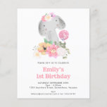 Flyer PAPER | Sweet Elephant First Birthday Party Invite<br><div class="desc">PAPER | Sweet Elephant First Birthday Party Invite</div>