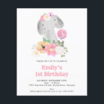 Flyer PAPER | Sweet Elephant First Birthday Party Invite<br><div class="desc">PAPER | Sweet Elephant First Birthday Party Invite</div>