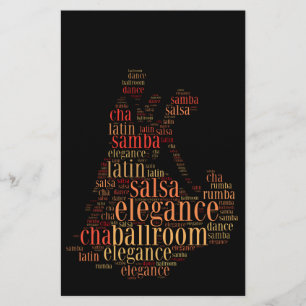 Flyer Pares da dança como o design da nuvem das palavra