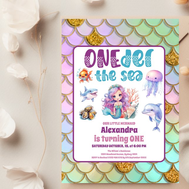 Flyer Parte primeiro aniversario Mermaid do Orçamento (Criador carregado)