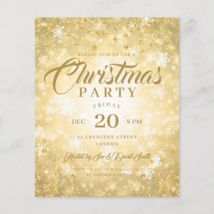 Flyer Partido do Janto Xmas Dourado Inverno Diamantes Gl