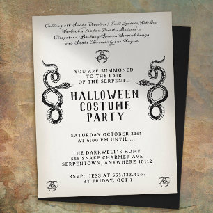 Flyer Partido Serpente Adulto do Halloween Vintage