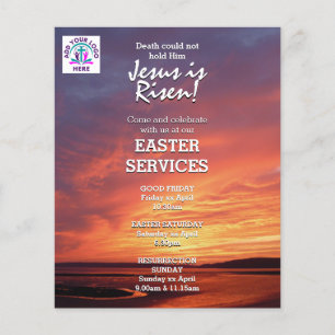 Flyer PÁSCOA Jesus Ressuscitou SERVIÇOS DA IGREJA Person