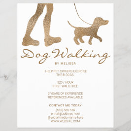 Flyer Passeador de Cães com Aparência de Folha Dourada F