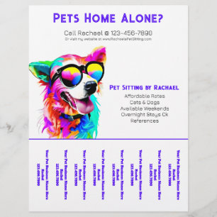 Flyer Passeador de Cães Cuidados com Animais de Estimaçã