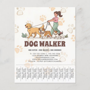 Flyer Passeador de Cães Personalizado Promocional de Pet