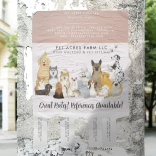 Flyer Passeador de Cães Pet Sitter Aquarela Negócios