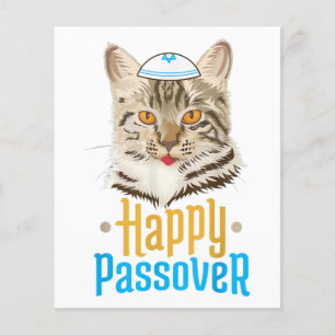 Flyer Passover Feliz Passover Gato Engraçado Seder Jude