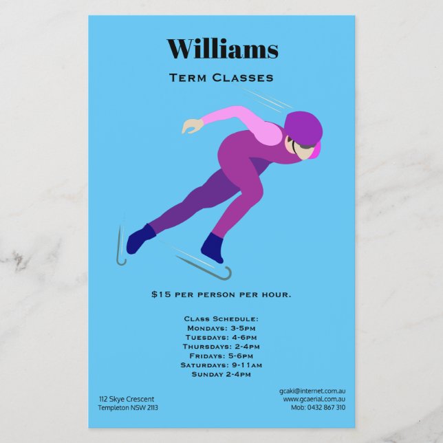 Flyer Patinação de velocidade (Frente)