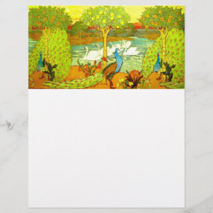 Flyer Pavões e Cisnes Art Nouveau