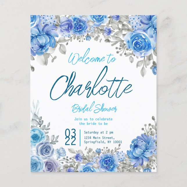 Flyer Pé de Noiva Floral Pintado à Mão em Aquarela (Frente)