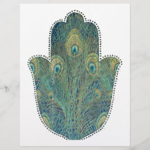 Flyer Peacock Feather Hamsa