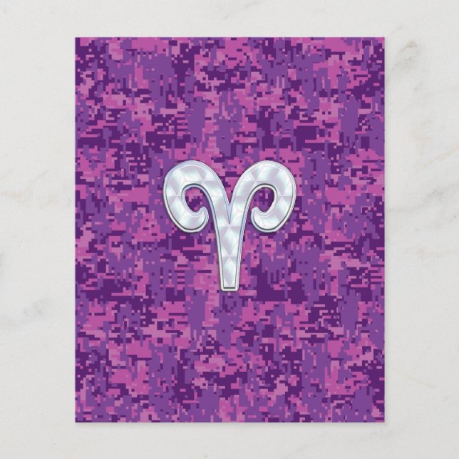 Flyer Pearl Like Aries Sinal Zodiac na Camo Digital (Frente)