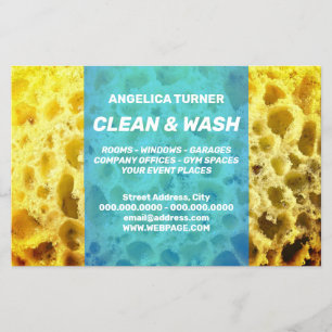 Flyer Pedaço de esponja estilo divertido pacote azul pro