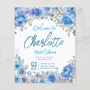 Flyer Pedes de Chuveiro Nupcial Floral em Aquarela Pinta