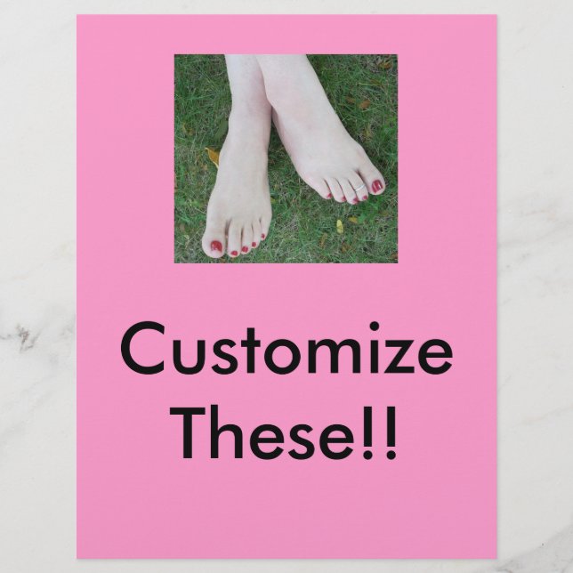 Flyer Pedicure Salon Flyers-Customize! (Frente)