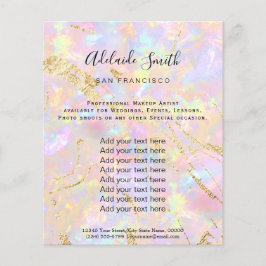 Flyer pedra cor-de-rosa, pedra opal, holografia FAUX Fly