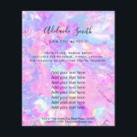 Flyer pedra púrpura púrpura púrpura do folo FAUX Hológra<br><div class="desc">folheto de maquiagem profissional do salão de beleza</div>