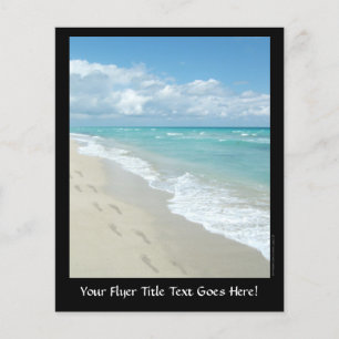 Flyer Pegadas em White Sandy Beach, Scenic Aqua Blue
