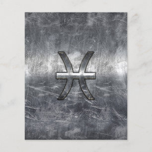 Flyer Peixes Sinal de Zodíaco no estilo de aço grunge 