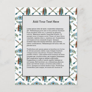 Flyer Penas Boêmicas Flores Azuis Dreamcatcher