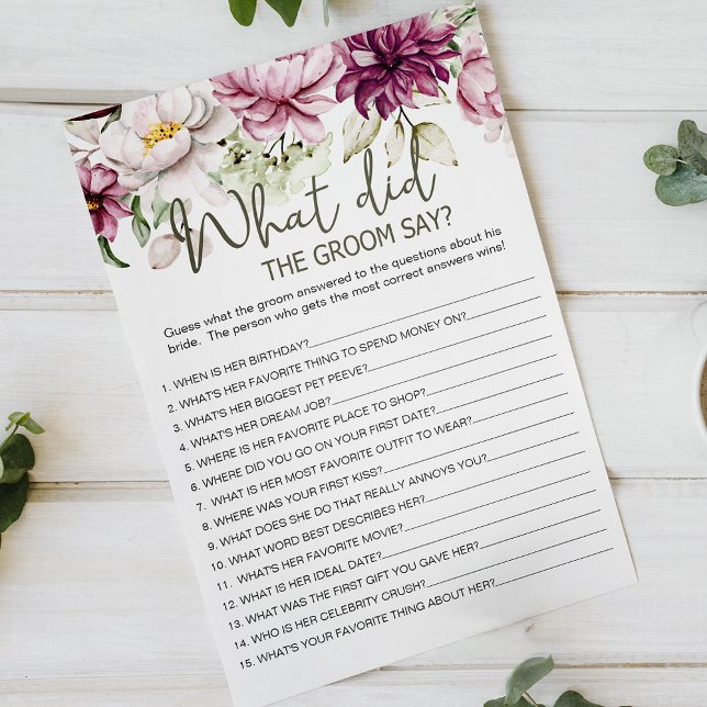 Flyer Peonies Pink Floral Game, o noivo diria (Criador carregado)