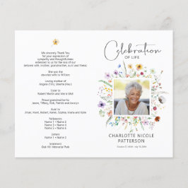 Flyer Pequena Celebração do Programa Funeral de Fotos da