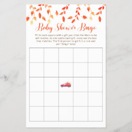 Flyer Pequeno Chá de fraldas de Abóbora Bingo Red Truck