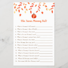 Flyer Pequeno Jogo de Chá de fraldas de Abóbora Que Conh