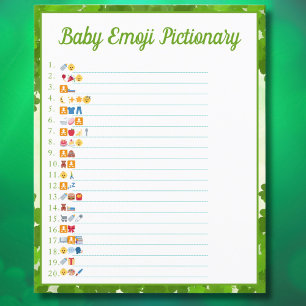 Flyer Pequeno Sorteado Emoji de Bebê Trevo Pictionary