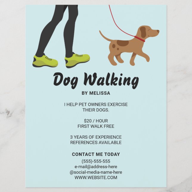 Flyer Pernas E Cachorro Marrom Bonito - Cachorro Caminha (Frente)