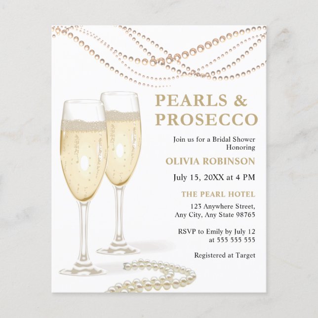 Flyer Pérolas de Orçamento e Chá de panela Prosecco (Frente)