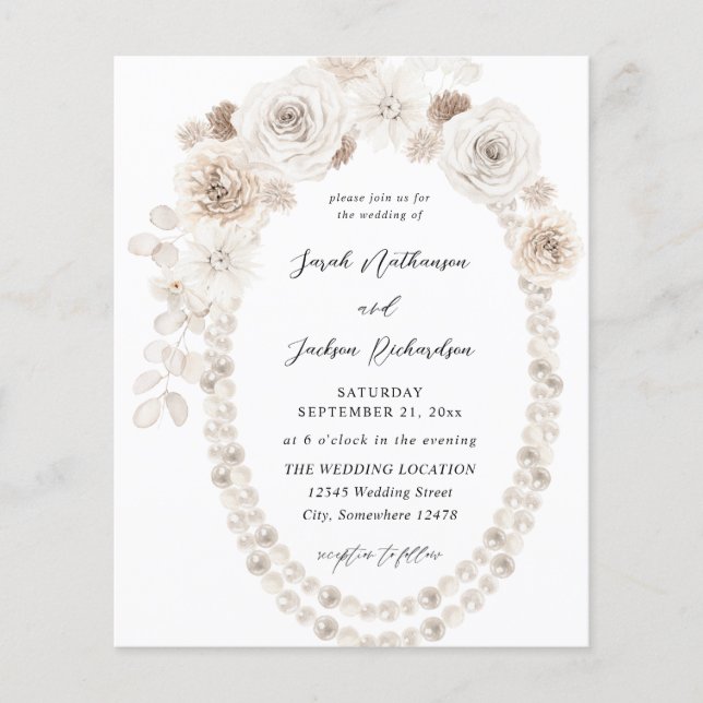 Flyer Pérolas Orçamentárias e Casamento Floral Branco (Frente)