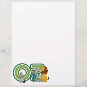 Flyer Personagens Vintage do Mágico de Oz e Letras de Te