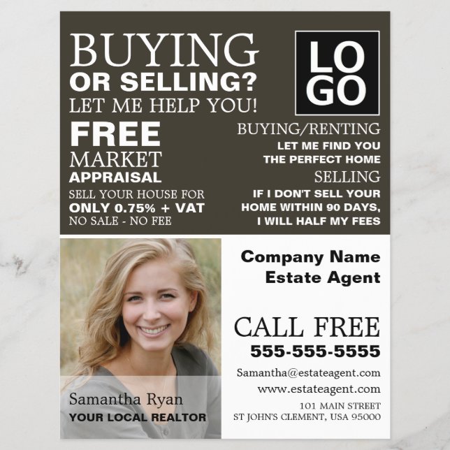 Flyer Personalised Photograph, Realtor, Estate Agent (Frente)