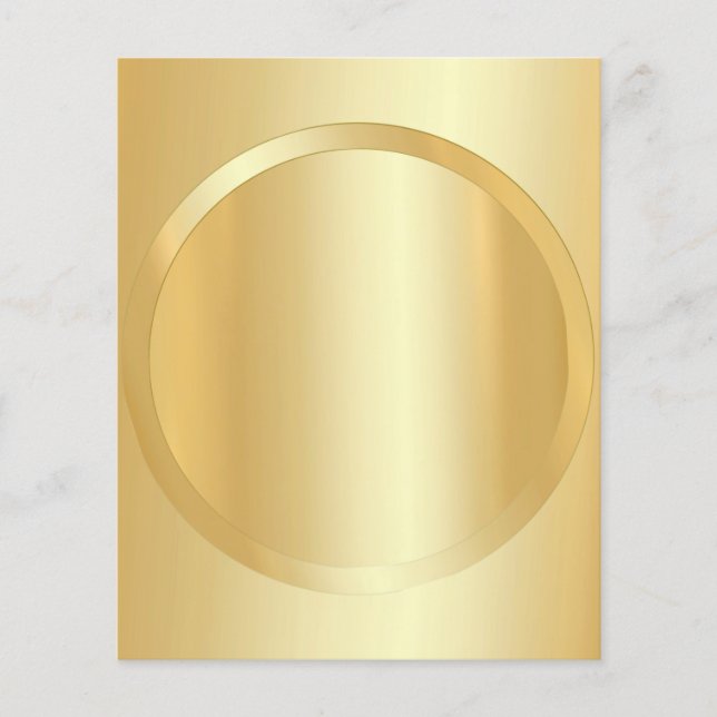 Flyer Personalizado Adicione Seu Texto Faux Dourado Glam (Frente)