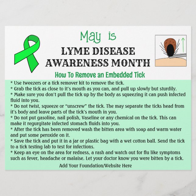 Flyer Personalizado Como remover um tick Educacional (Frente)