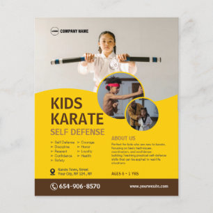 Flyer Personalizado de classe de Karate infantil
