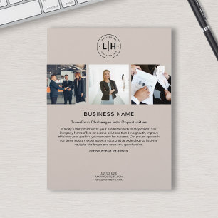 Flyer Personalizar moderno logotipo Foto Beige Empresa