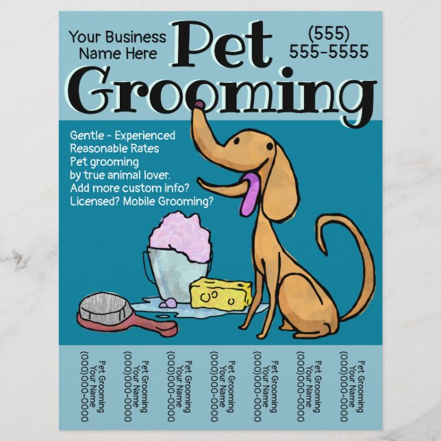 Flyer Personalizável para o Groom de Cachorros Empresari (Frente)