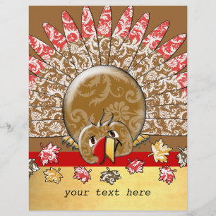 Flyer Peru de Ação de Graças de Desenho Animado Fofo