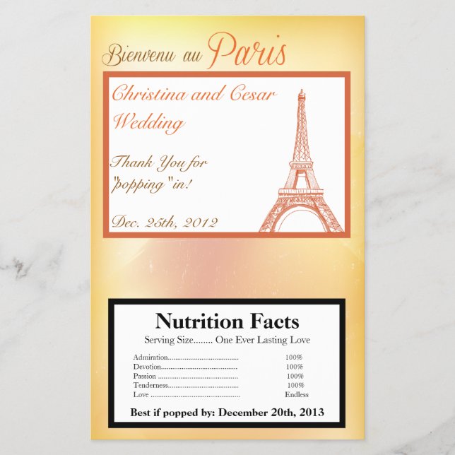 Flyer Pêssego de Microondas Popcorn Wrapper Paris (Frente)