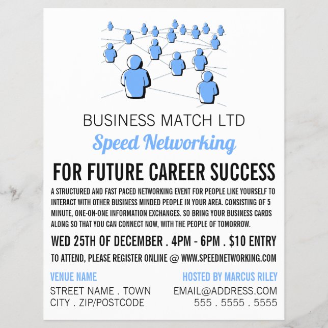 Flyer Pessoas Connect, Anúncios de eventos de rede de ve (Frente)