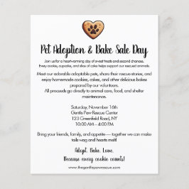 Flyer Pet Adoption Bake Sale Fundraiser